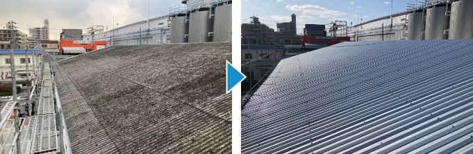 積雪による雨漏りトラブルを解消した屋根