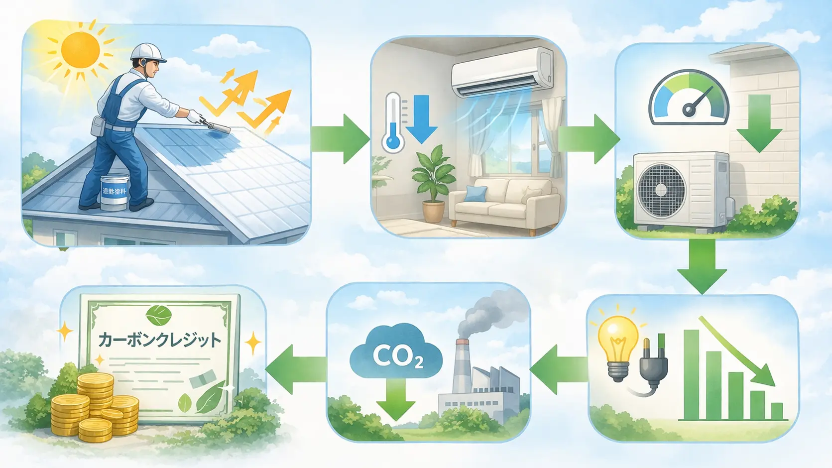 遮熱塗料でCO₂を削減できる仕組み